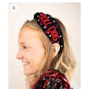 Black 'Bulldog' Seed Bead Knotted Headband